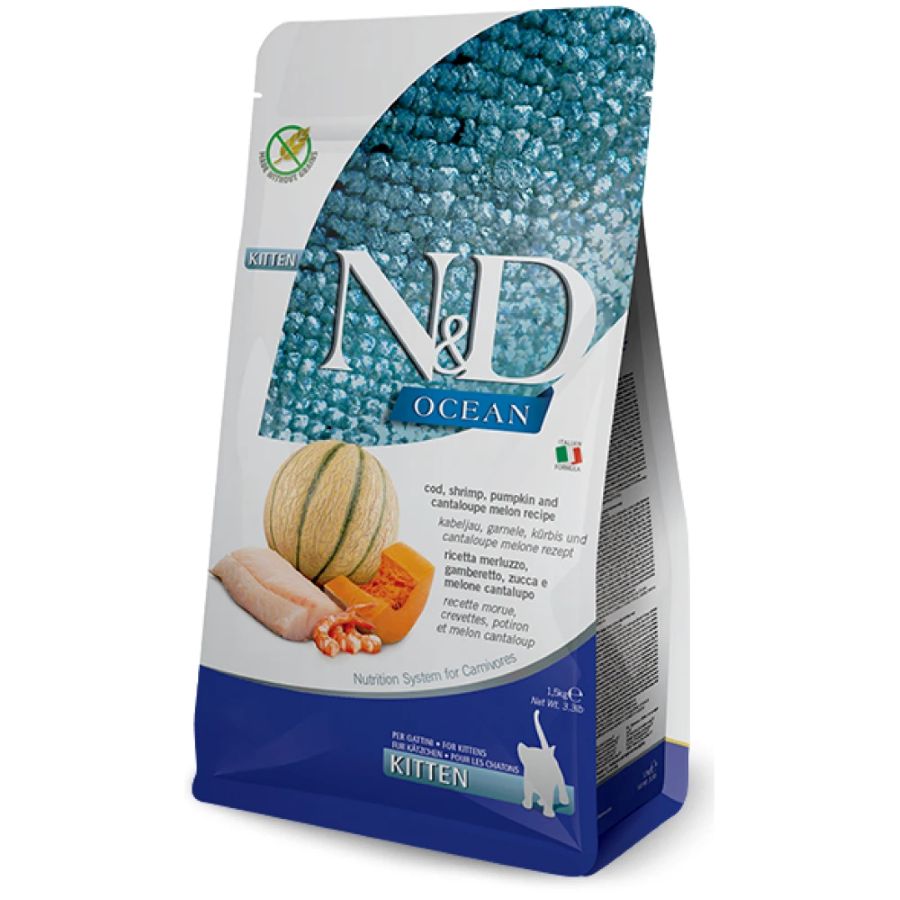 Nd Ocean Cod Shrimp Pumpkin And Cantaloupe Melon Kitten 1.5Kg