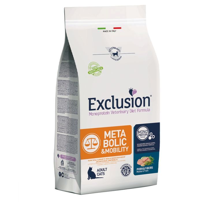 Exclusion Veterinary Diet Metabolic And Mobility Adult Cat Pork And Fibers 1.5Kg