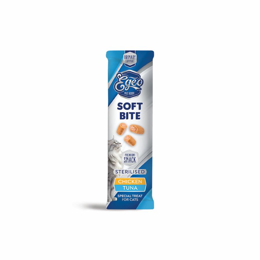 Egeo Sterilised Adult Cat Soft Bites Κοτοπουλο Και Τονος 10Gr