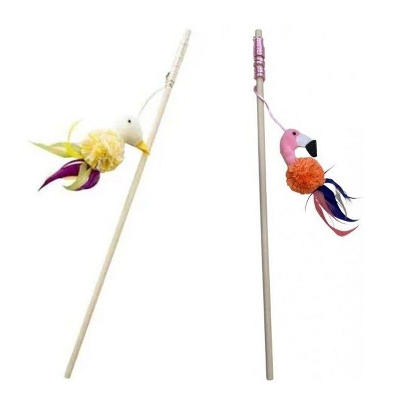 Croci Cat Toy Stick Teaser Wand Birds 40Cm