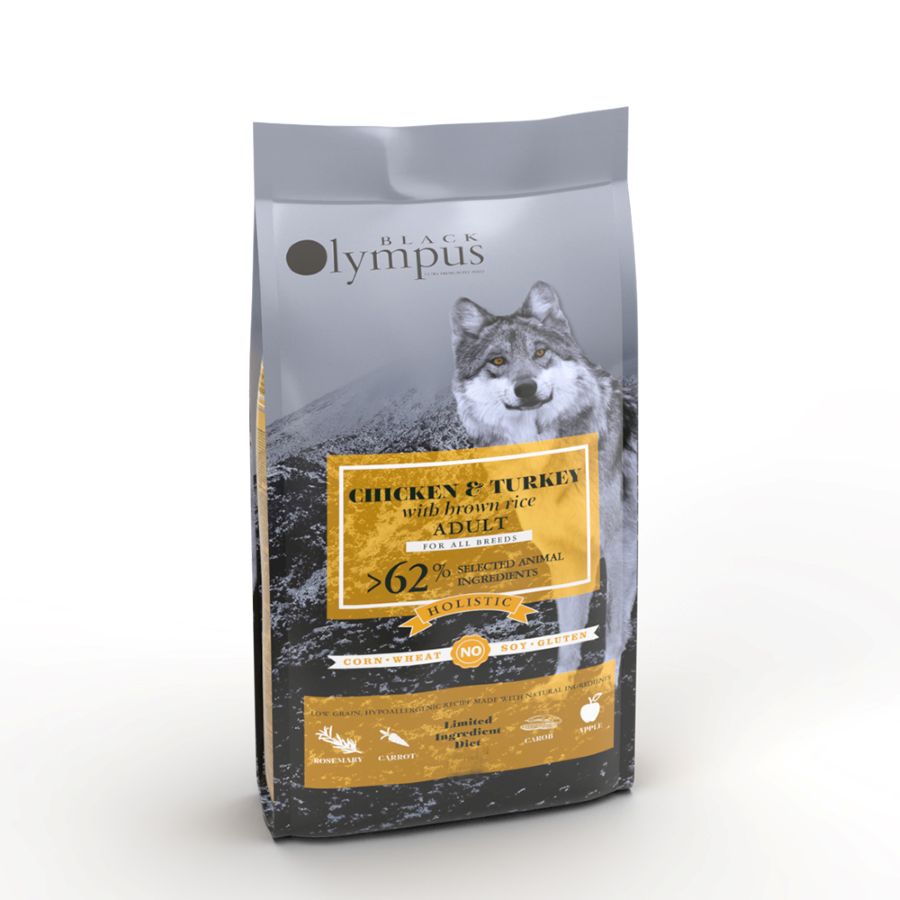 Black Olympus Low Grain Adult Medium Dog Κοτοπουλο Γαλοπουλα Και Καστανο Ρυζι 12Kg Και 2Kg Δωρο