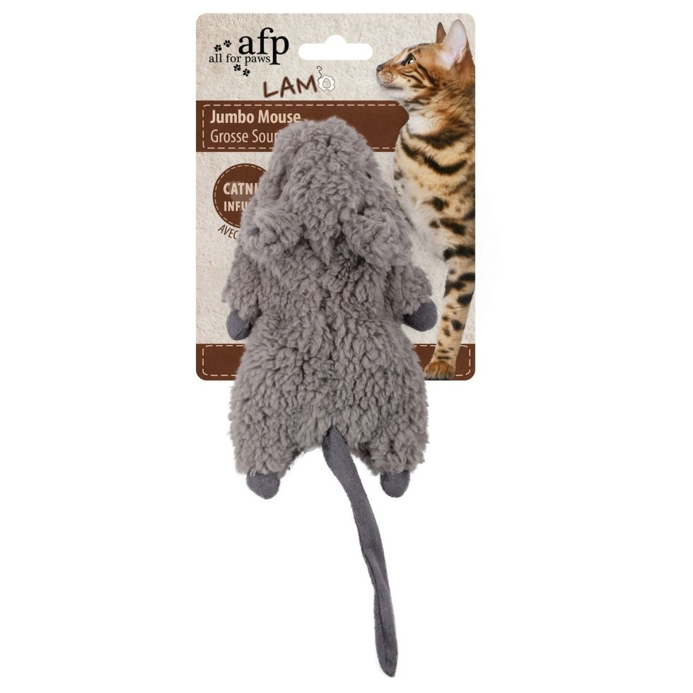 Afp Λουτρινο Παιχνιδι Γατας Lambswool Jumbo Crinkle Catnip Rodent Γκρι 19Cm