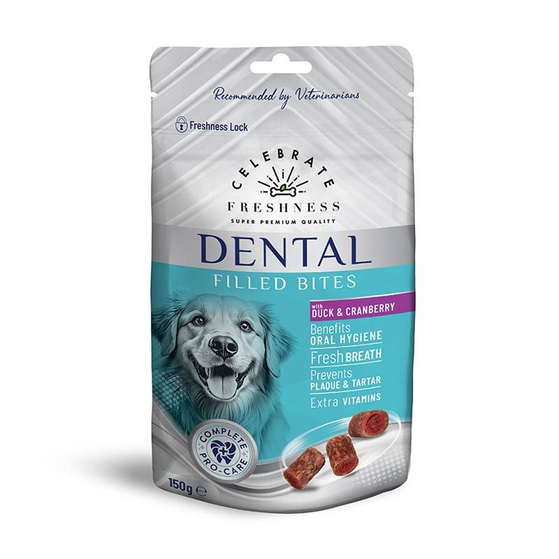 Celebrate Freshness Dental Filled Bites Λιχουδιες Σκυλου Παπια Και Κρανμπερι 150Gr
