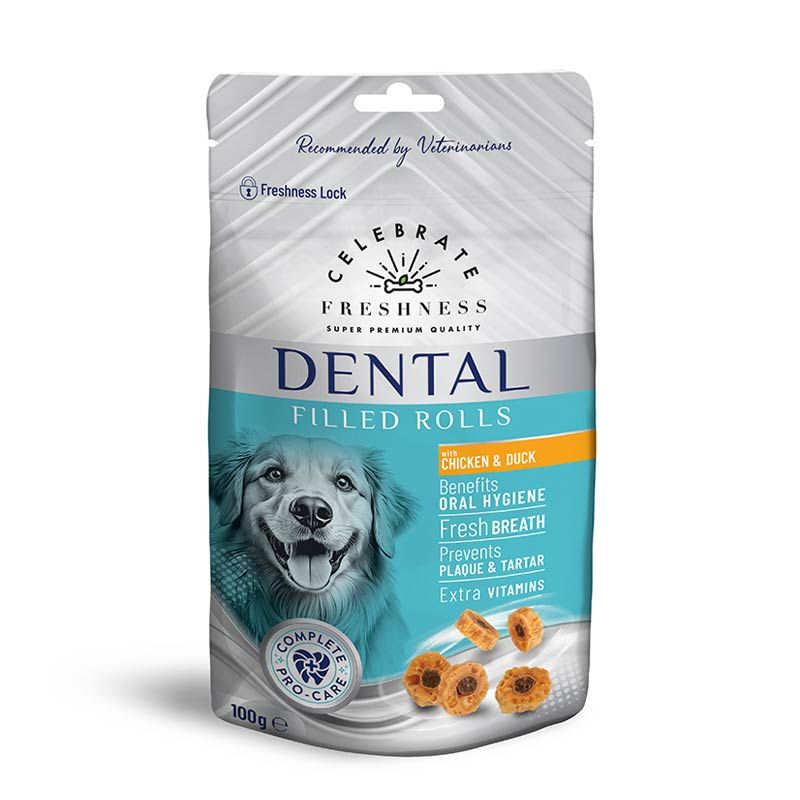 Celebrate Freshness Dental Filled Rolls Λιχουδιες Σκυλου Κοτοπουλο Και Παπια 100Gr