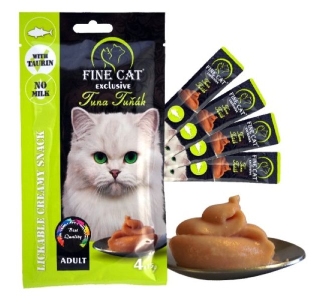 Fine Cat Exclusive Κρεμωδες Λιχουδια Με Τονο 4X15Gr