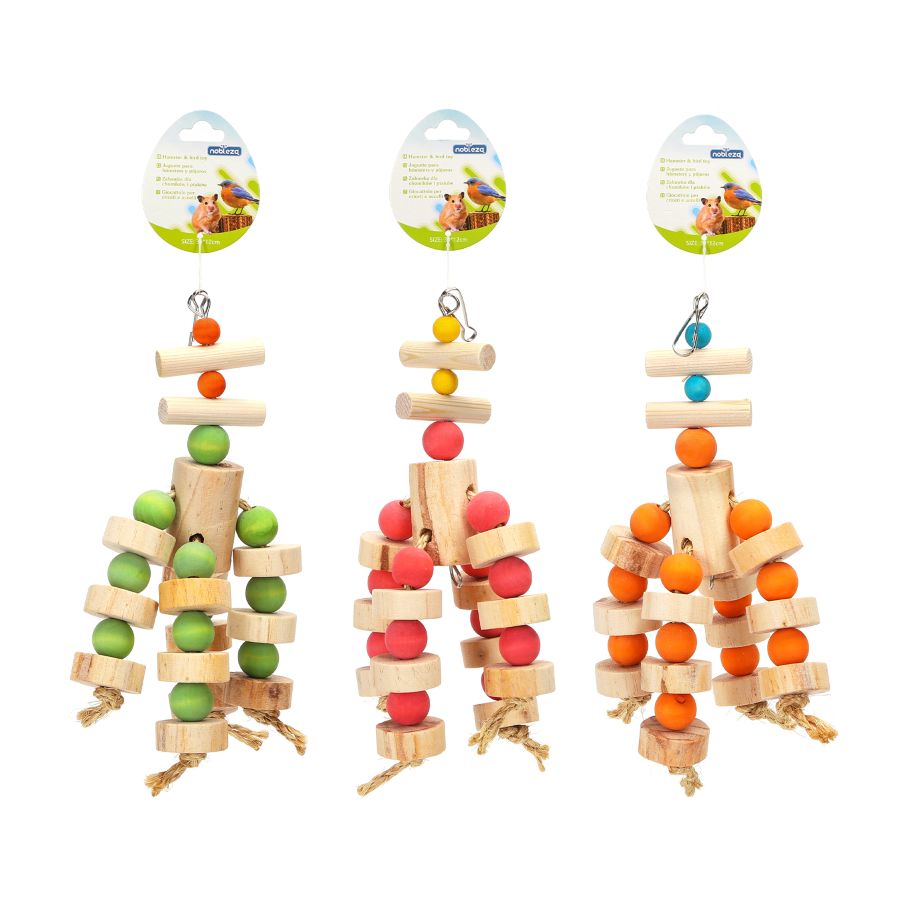 Nobleza Ξυλινο Κρεμαστο Παιχνιδι Για Πτηνα Και Τρωκτικα 30X12Cm