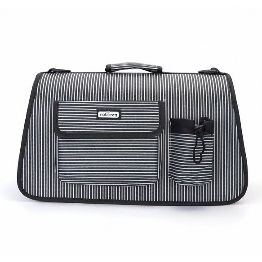 Nobleza Τσαντα Μεταφορας Κατοικιδιων Με Ιμαντες Medium Γκρι Λευκο 53.5X27X23Cm