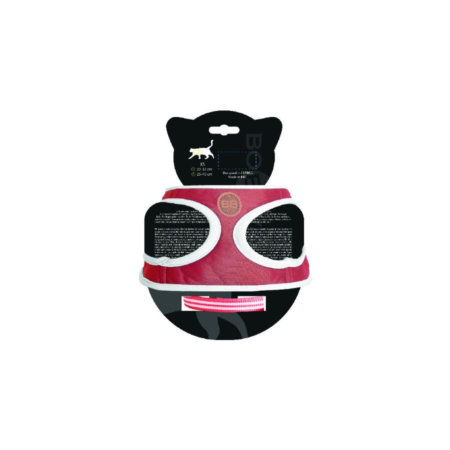 Bobby Stripes Σετ Σαμαρακι Και Οδηγος Γατας Red And White Xsmall