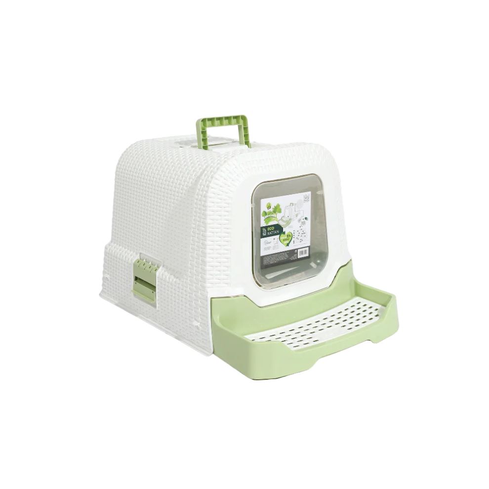 Mpets Eco Rattan Κλειστη Τουαλετα Γατας 69X42X41Cm