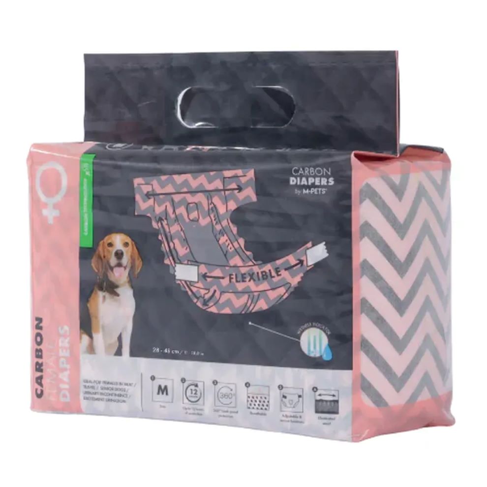 Mpets Carbon Diapers Female Dog Medium 15Pcs