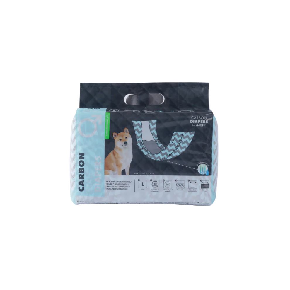 Mpets Carbon Diapers Male Dog Large 18Pcs
