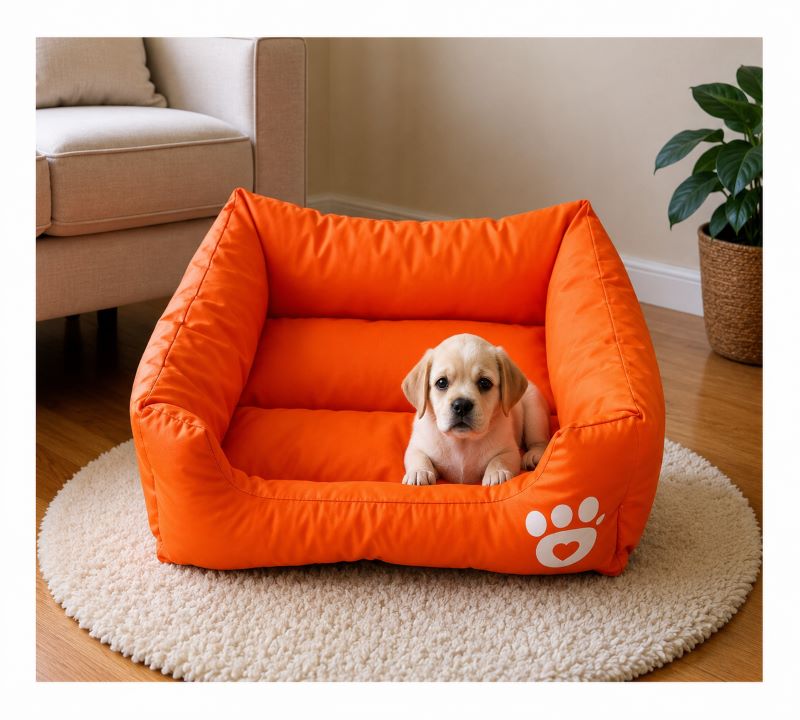 Denikpets Αδιαβροχο Κρεβατι Σκυλου Και Γατας Πορτοκαλι Medium 54X42X11Cm
