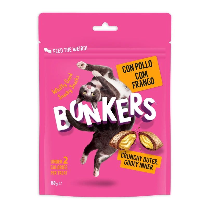 Bonkers Cat Treats Dry Paw Lickin Chicken 180Gr