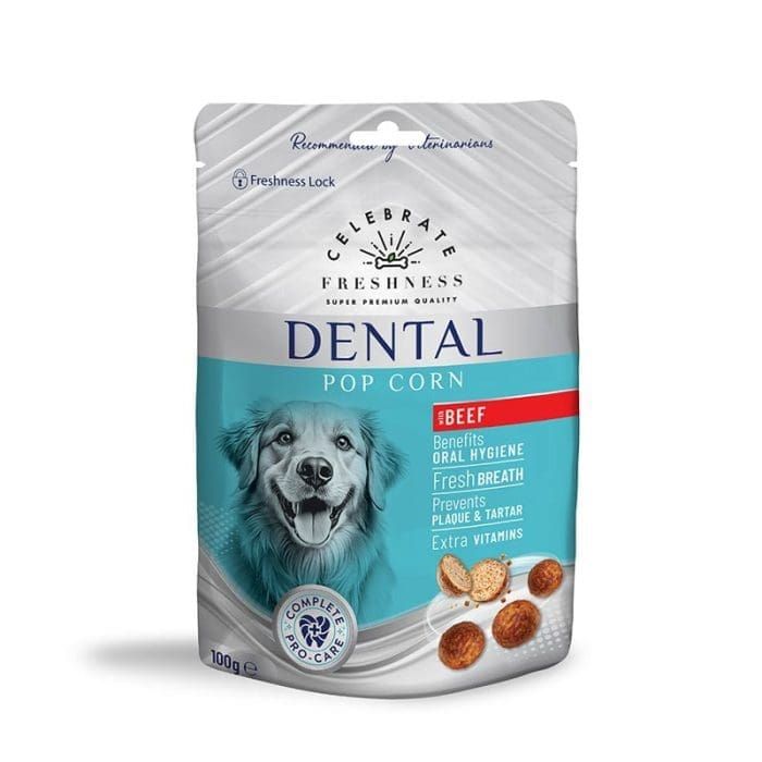 Celebrate Freshness Dental Pop Corn Λιχουδιες Σκυλου Με Μοσχαρι 100Gr