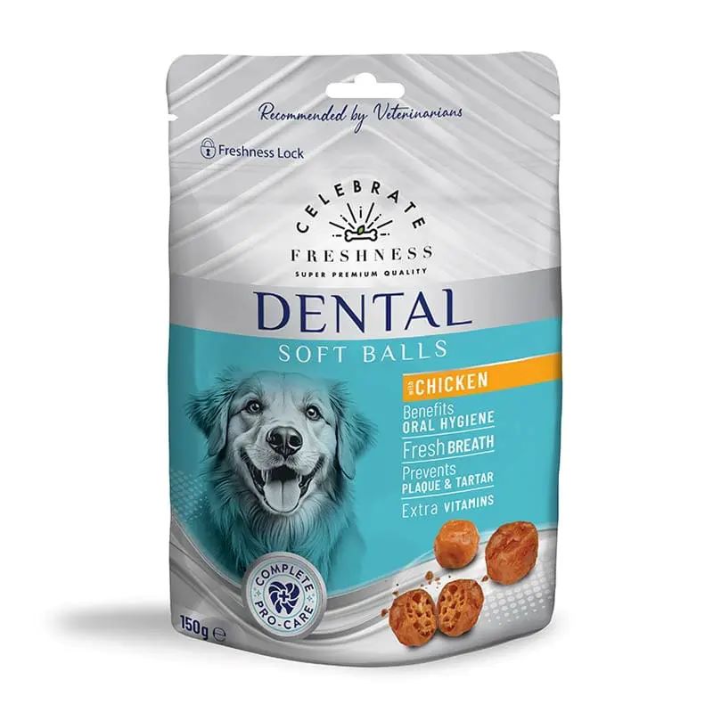 Celebrate Freshness Dental Soft Balls Λιχουδιες Σκυλου Κοτοπουλο 150Gr