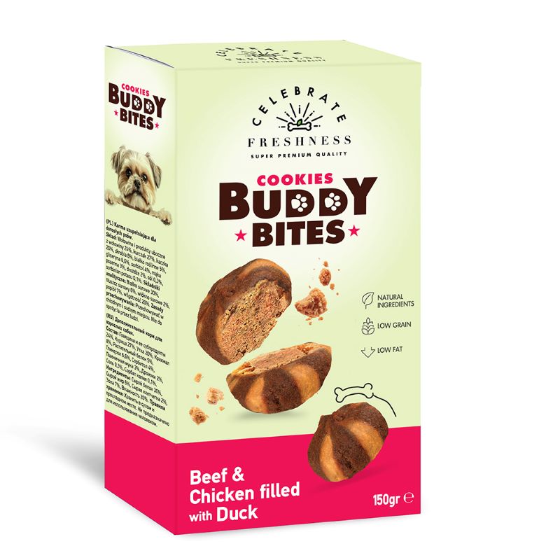 Celebrate Cookies Buddy Bites Beef Chicken Filled With Duck 150Gr